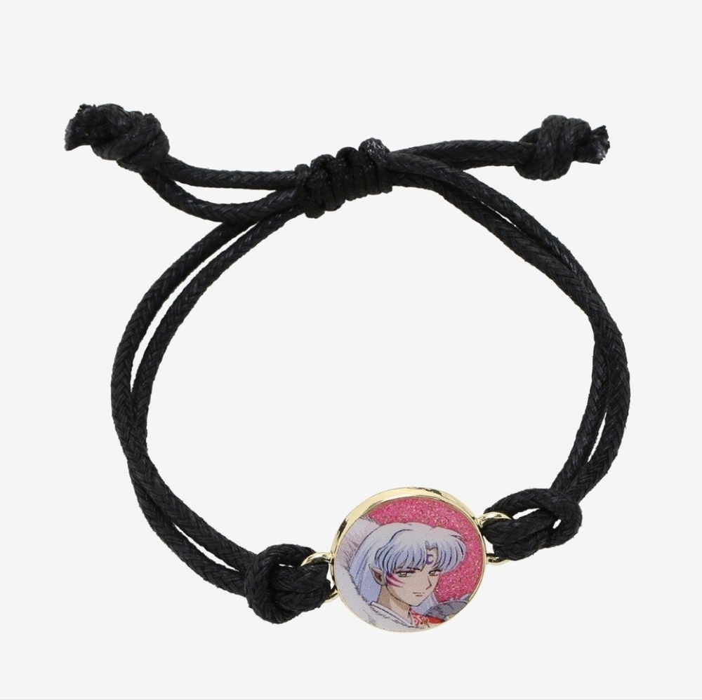 InuYasha Sesshomaru Red Sparkle Circle Cord Bracelet